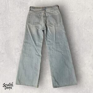 Old Navy Women's Baggy Wide Leg Jeans Light Wash Denim Vintage Style Size 8